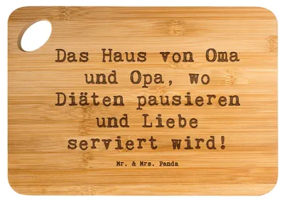 Produktbild von Mr. & Mrs. Panda Frühstücksbrettchen Spruch Großelternliebe - Transparent - Geschenk, Weisheit, Küchenbrett, Familie, Frühstücksbrett, Holzbrettchen, Lächeln, Großeltern