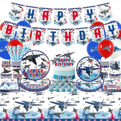 Image de Décoration d'anniversaire sur le thème des avions, pour 20 personnes