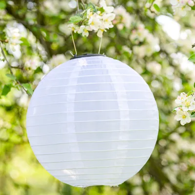 Obrázok produktu pre LUMILED Solárne svietidlo Vonkajšie, 4x slnečné svietidlo odolné voči poveternostným vplyvom, Ø20cm LED svietidlo Solárne svetlo IP44 Guľa biela Závesné dekoratívne svietidlo odolné voči poveternostným vplyvom