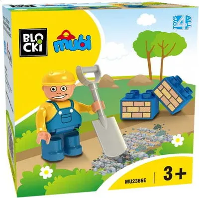 Zdjęcie produktu dla Klocki Blocki Mubi Figurka Budowlaniec 4 el. 3+