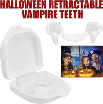 Produktbild von Versenkbare Vampirzähne mit Box Halloween Cosplay Make-up Schreckliche Fangs Zombie