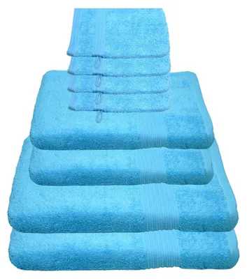 Produktbild von Julie Julsen Handtuch Set Türkis,Set:8 tlg. 2 Bade- 2 Handtücher 4 Waschhandschuhe