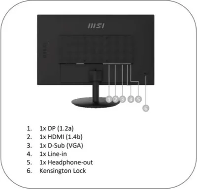 Produktbild von MSI Pro MP242A, 60,5 cm (23.8"), 1920 x 1080 Pixel, Full HD, 5 ms, Schwarz