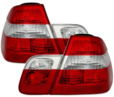 Für BMW 3er E46 Limousine 1998-2001 Rückleuchten Links + Rechts SET Rot Weiss in der Farbe Rot von AD TUNING GmbH & Co. KG