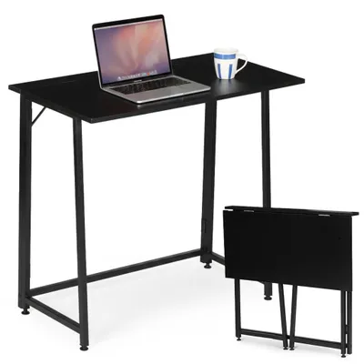 Produktbild von Klappbarer Laptop-Tisch, 80 x 45 cm, schwarzes MDF, platzsparend