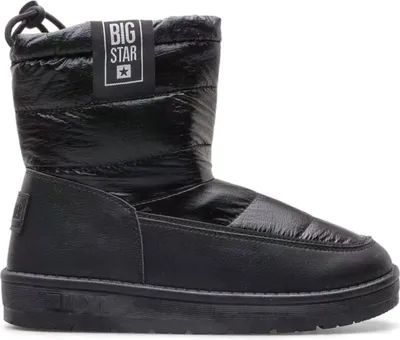 A studio shot of a single black boot.