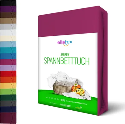 Produktbild von JERSEY Spannbettlaken Spannbetttuch 100% Baumwolle Bettlaken Betttuch Laken, in Größe: 140x200-160x200 cm, in Farbe: Pink