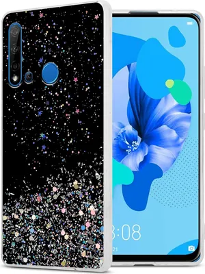 Produktbild von Cadorabo Hülle für Huawei NOVA 5i / P20 LITE 2019 Schutz Hülle in Schwarz Handyhülle TPU Etui Glitter Cover Case Glitzer