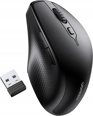 Zdjęcie produktu dla Ugreen myszka komputerowa bezprzewodowa ergonomiczna czarna (MU101)