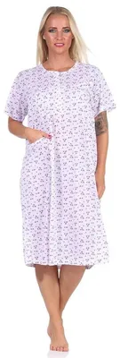 Produktbild von Damen Nachthemd Sleepshirt; Weiß-Bordo M/38