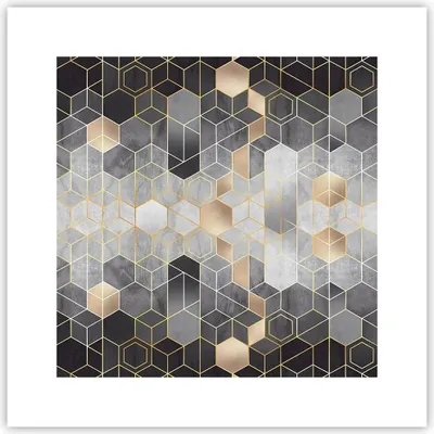 Produktbild von Poster - Poster ohne Rahmen - Geometrisch Abstraktion Sechsecke - 30x30 cm - Wand Bild - Wanddeko - Wandbilder - Kunstposter - Wandposter - Bilder - Kunstdruck - Wanddekoration - P2XAC30x30-4776