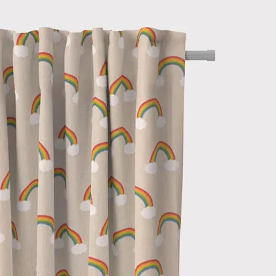 Produktbild von SCHÖNER LEBEN. Vorhang Over the Rainbow Regenbogen Wolken natur bunt 2 Aufhängung Smok-Schlaufenband