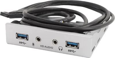 Obrázek produktu pro Přední panel disketové jednotky USB 3.0 Přední panel rozbočovače 3,5palcový 19kolíkový panel s USB3.0 HD zvukovým rozhraním pro počítačové skříně stříbrný bílý