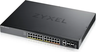Produktbild von Zyxel XGS2220 Series XGS2220-30HP - Switch - 24-Port GbE L3 Access, NebulaFLEX Cloud, mit 6 10G Uplink - managed - 16 x 10/100/1000 (PoE+) + 8 x 10/100/1000 (PoE++) + 2 x 1/2.5/5/10 (PoE++) + 4 x 10 Gigabit SFP+ - Desktop, an Rack montierbar - PoE++ (400 W