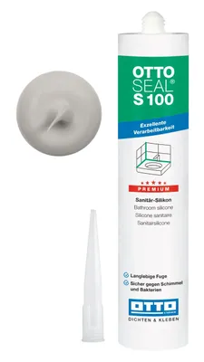 Produktbild von OTTO-Chemie Ottoseal S100 Premium Sanitär Silikon 300ml C8678 matt silbergrau