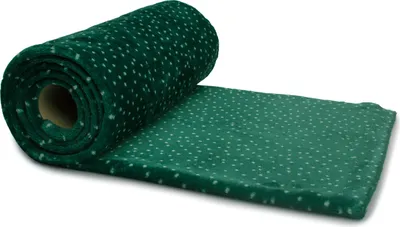 Obrázok produktu pre Minky plyš obojstranná potlač bodiek na zelenom pozadí, 50x160 cm