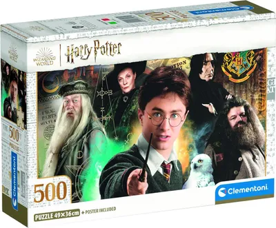 Zdjęcie produktu dla Clementoni Puzzle 500 Compact Harry Potter – Odkryj magiczny świat czarodziejów!