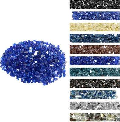 Immagine prodotto di VEVOR vetro per caminetto, 9 kg di pietre di vetro resistenti alle alte temperature, perle di vetro per caminetto riflettenti da 12,7 mm, rocce di vetro per caminetto, vetro per caminetto, cristallo di fuoco, perle di fuoco, per caminetto blu cobalto