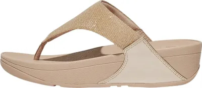 Produktbild von FitFlop Lulu Shimmerlux Toe - Post Sandals Teenslippers - Beige - Maat 39