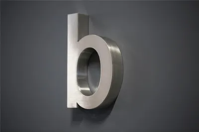 Produktbild von Hausnummer Premium Edelstahl in 3D Design Arial H20cmxT3cm V2A ("b") 400021