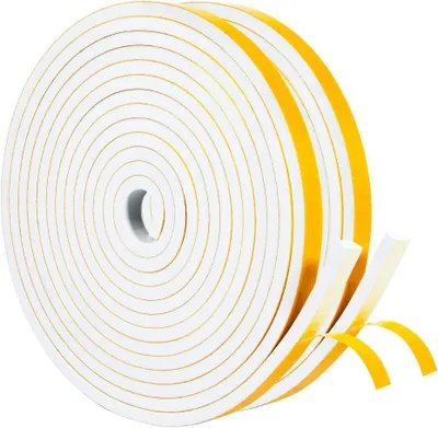 Produktbild von Dichtungsband Selbstklebend, 6 mm x 6 mm/10 m, Schallschutz, Wärmeschutz, 2 Rollen von 5 m, Weiß, Für