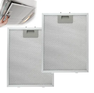 Image de Filtre de hotte aspirante lavable - Filtre à graisse pour hotte aspirante - Filtre en aluminium - Filtration en 5 couches - Lot de 2 - 320 x 260 mm