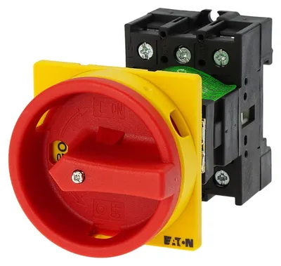Obrázok produktu pre Eaton P1-32/V/SVB, Otočný spínač, 3P, Červená, Žltá, IP65, 32 A