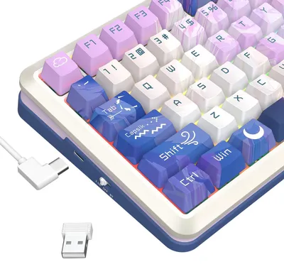 Produktbild von REDRAGON K708AK-RGB-PRO FLEKACT, Verkabelt & Kabellos, USB + RF Wireless + Bluetooth, Mechanischer Switch, Weiß