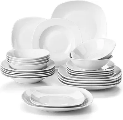 Produktbild von Famanu Serviesset Elegante 18-teilige Porzellanserie für 6 Personen - Weiß
