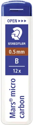 Produktbild von Staedtler Mars Micro Carbon, B, Schwarz, 0,5 mm, Mars micro 775, Graphite 779, Box, 12 Stück(e)