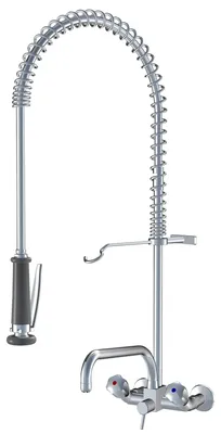 Produktbild von KWC Gastro-Geschirrwaschbrause, Zweigriff, Schwenkauslauf 180°, Edelstahl, chrom, 1 Stk.