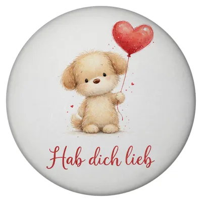 Produktbild von Hund hab dich lieb Magnet mit Herzballon