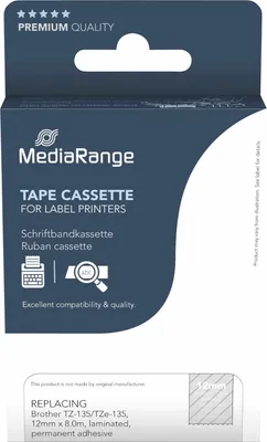 Produktbild von MediaRange Schriftbandka. Brother TZ-135/TZe-135 12mm 8m wei