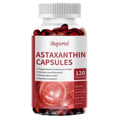 Produktbild von Astaxanthin (120 Kapseln) Nahrungsergänzungsmittel, Anti-Aging, Antioxidant, Herz, Blutdruck, Kreislauf, Gelenke, Augen, Haut, Gehirn, Gedächtnis