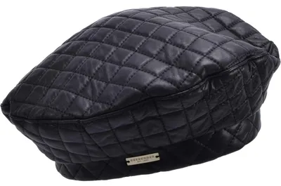 Seeberger Leder Baskenmütze in schwarz