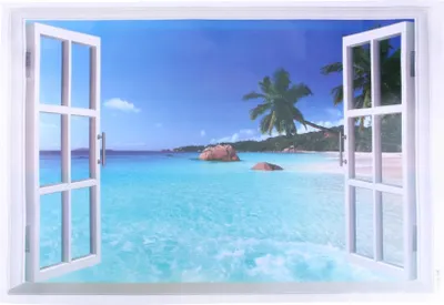 Obrázek produktu pro 3D pohled Pokoj dekorace oceán moře Sandbeach Nástěnné samolepky nástěnné PVC Art