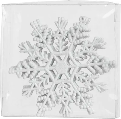 Produktbild von Dekoration MagicHome Weihnachten, 6 Stk., Schneeflocke, weiß, für Weihnachtsbaum, 12 cm
