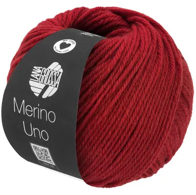 Immagine prodotto di Lana Grossa MERINO UNO 50 g di Lana extra fine con finitura superwash 125 m colore 082 - rosso scuro
