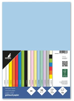 Obrázok produktu pre Multifunkčný papier kangaro DIN A4, 120 g/m², pastelovo modrý, 100 listov