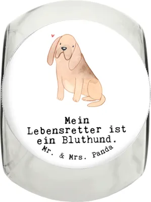 Produktbild von Mr. & Mrs. Panda Dose Bloodhound Lebensretter XL 2000ml - Weiß - Geschenk, Vorratsglas, leckerlidose, glasbehälter, Chien De Saint Hubert, Keksdose, Vorratsbehälter