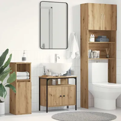 Produktbild von （Robust Möbel）Waschbeckenunterschrank/Badezimmermöbel- modernes Design - Badezimmerschrank/Unterschrank - Artisan-Eiche 60x30x60cm Holzwerkstoff Promotion320313 - Badezimmerschränke