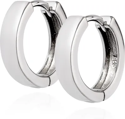Produktbild von NKlaus Paar Klappcreolen 925 Silber rhodiniert hochglanz 16mm Creolen Ohrringe Damen 11889