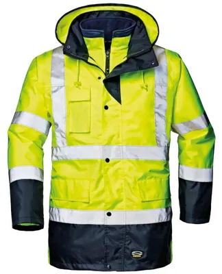Produktbild von Sir Safety MOTORWAY SPLIT Warnschutz Pilotjacke 4 in 1 wasserdicht Klasse 3, XL, HI-VIS GELB