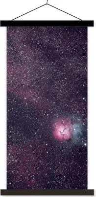 Produktbild von MuchoWow® Textilposter Universum - Sterne - Rosa - Jungen - Mädchen - Kinder 40x80 cm mit schwarzem Rahmen - Wandemalerei