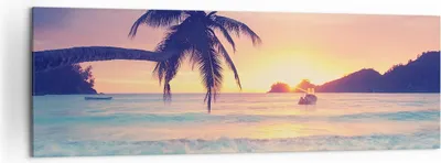 Produktbild von Bild auf Leinwand - Leinwandbild - Meer Strand Palme - 160x50cm - Wand Bild - Wanddeko - Wandbilder - Leinwanddruck - Bilder - Kunstdruck - Wanddekoration - Leinwand bilder - Wandkunst - AB160x50-3992