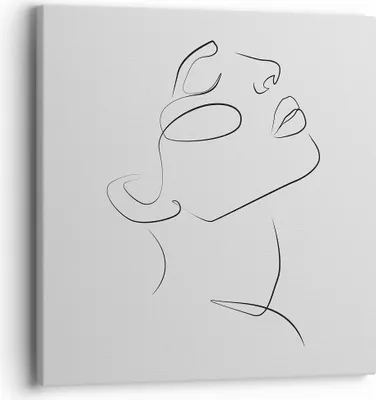 Produktbild von Bild auf Leinwand - Leinwandbild - Einteilig - Stück Linear Gesicht - 40x40cm - Wand Bild - Wanddeko - Wandbilder - Leinwanddruck - Bilder - Wanddekoration - Leinwand bilder - Wandbild - AC40x40-4823