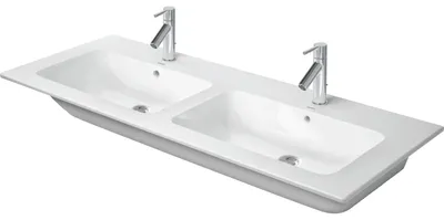 Produktbild von Duravit DU Doppel-WT, Möbel-DWT ME by Starck, 1300mm, m. ÜL, 1 HL je Becken, weiß, DS, 1 Stk.
