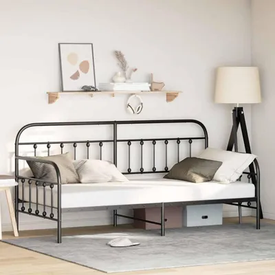 Produktbild von Maison Exclusive - Tagesbettrahmen Schwarz 90 x 190 cm Pulverbeschichteter Stahl