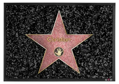 Produktbild von Personalisierte Fußmatte - Walk of Fame - Ihr Hollywood Stern als Geburtstagsgeschenk 70 cm x 50 cm (B/H)