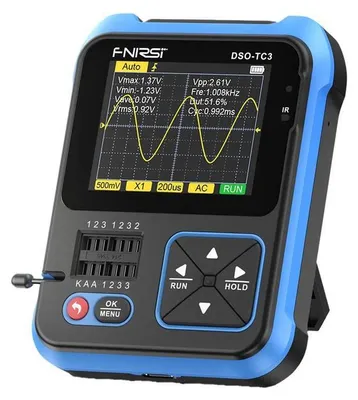 Image de FNIRSI DSO-TC3 : Oscilloscope numérique portable, testeur de transistors, générateur de signaux 500 kHz